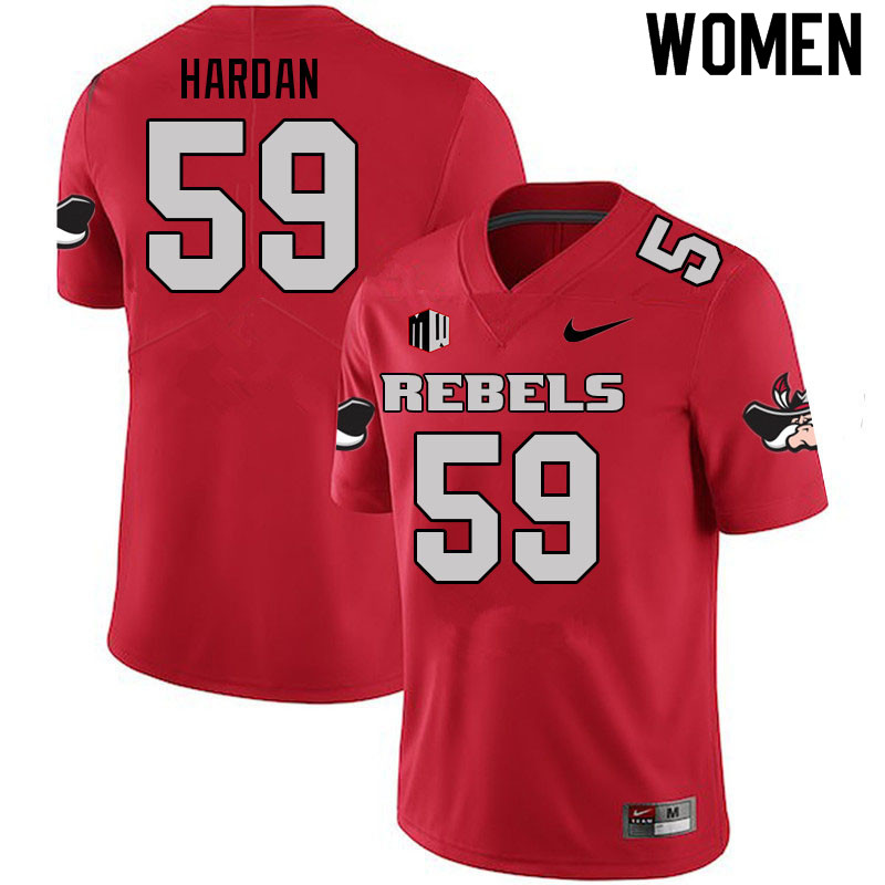 Women #59 Walker Hardan UNLV Rebels College Football Jerseys Sale-Scarlet